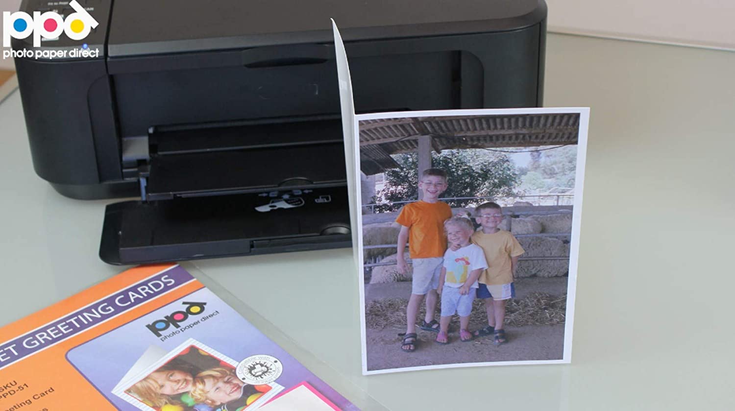 PPD Inkjet Gloss Greeting Card Paper Super Heavyweight A4 to A5 260gsm with Envelopes PPD-51