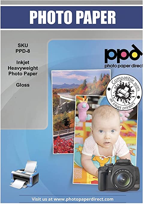 PPD Inkjet Heavyweight Photo Paper Glossy 64lb. 240gsm 10.9mil A4 PPD-8