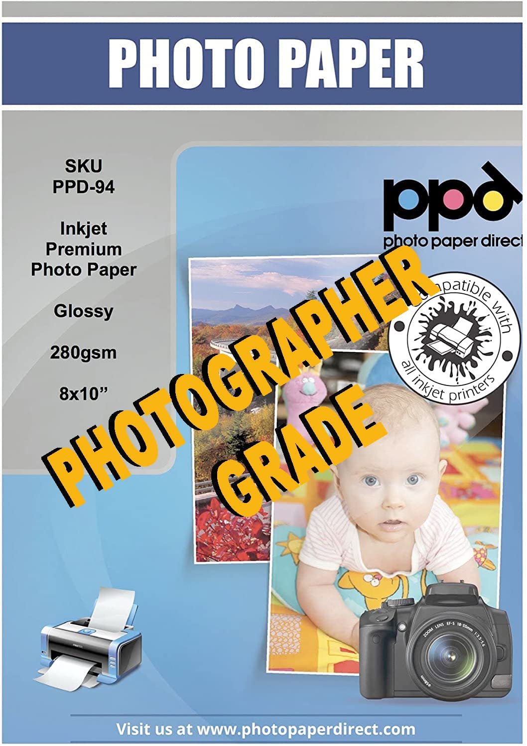 PPD Inkjet 8x10" Gloss Photo Paper Super Premium 280g PPD-94