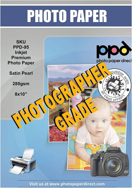 PPD Inkjet 8x10" Satin Photo Paper Super Premium 280g PPD-95