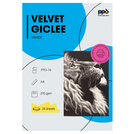 PPD Inkjet White Giclee Archival Velvet Fine Art Printer Paper A4 72lbs 270gsm PPD-76