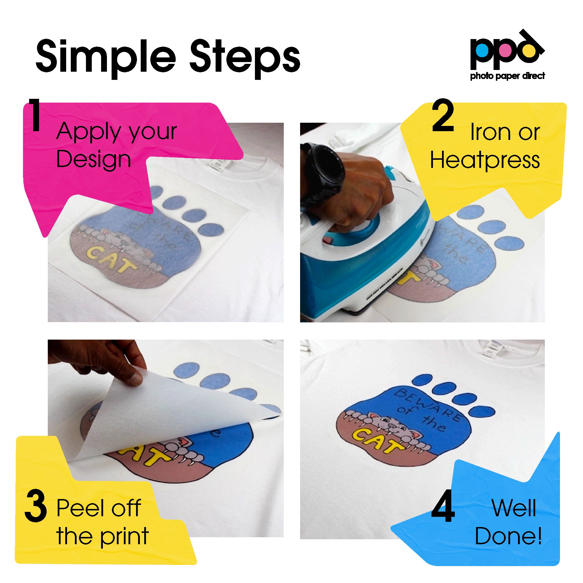 PPD Inkjet Iron-On Light Transfer Paper A4 PPD-1