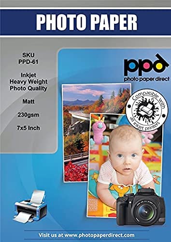 PPD 7x5 Inkjet Matt Photo Paper 230gsm Super Heavy Instant Dry Low Glare PPD-61